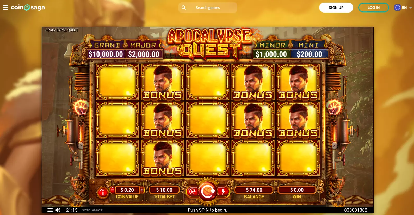 Apocalypse Quest Slot Game Screenshot