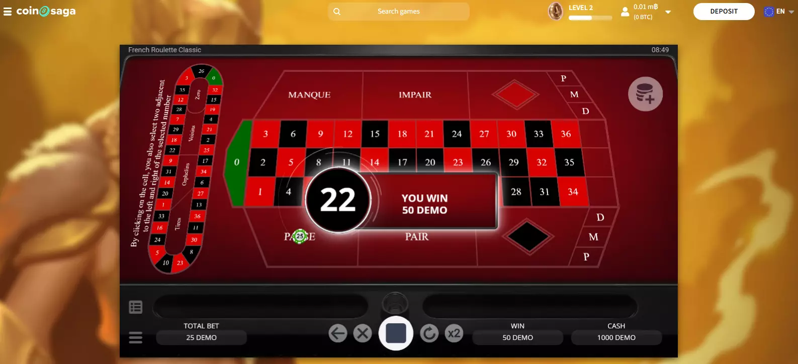 French Roulette Casino Game Bet