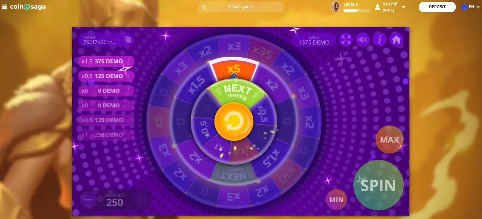 Magic Wheel Casino Game x5 Multiplier Win