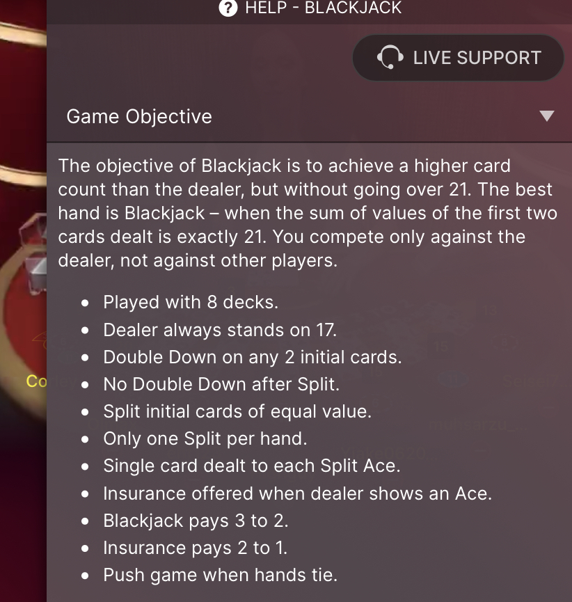 Game Objective Speed Blackjack