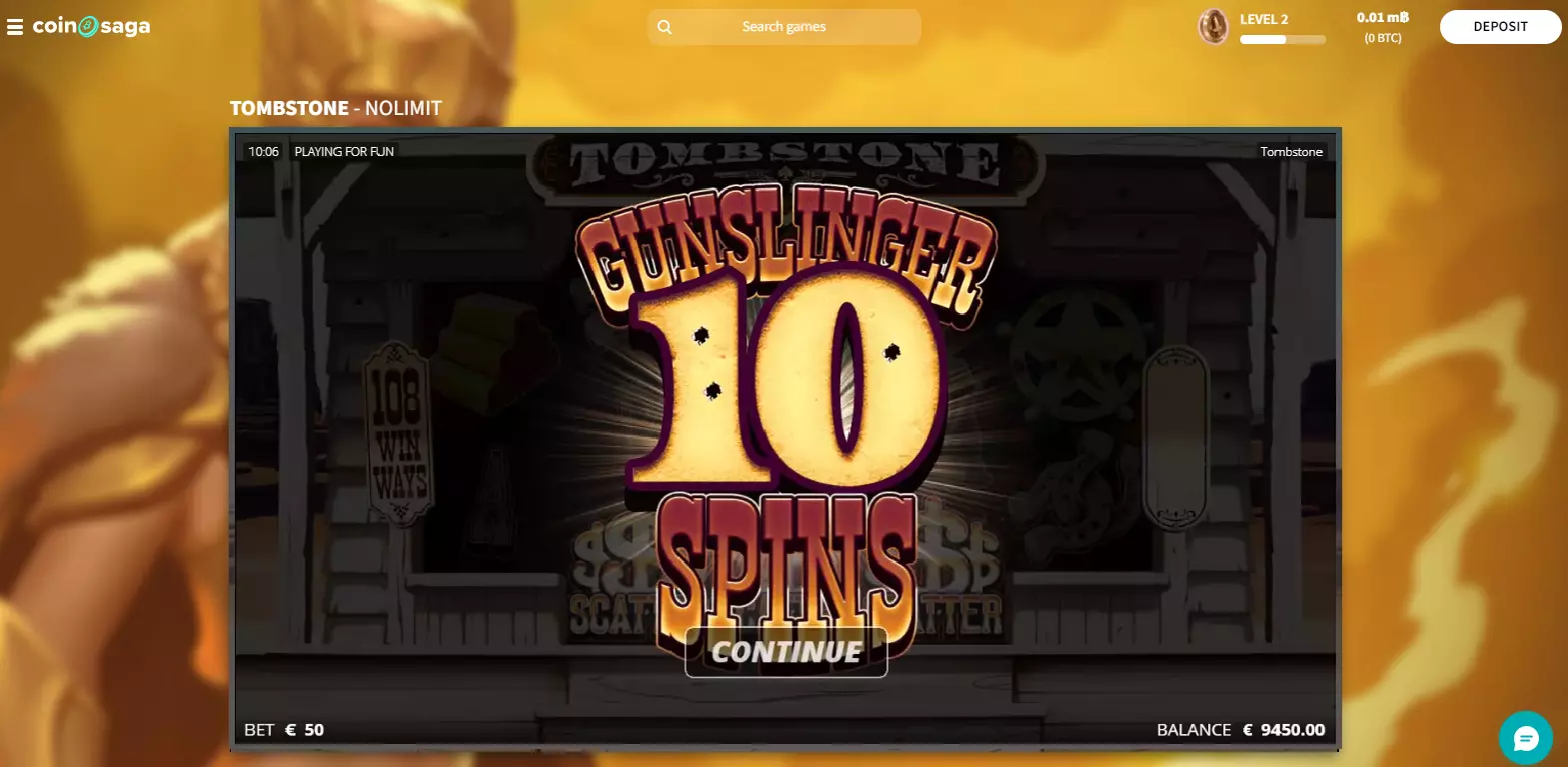 Gunslinger Free Spins